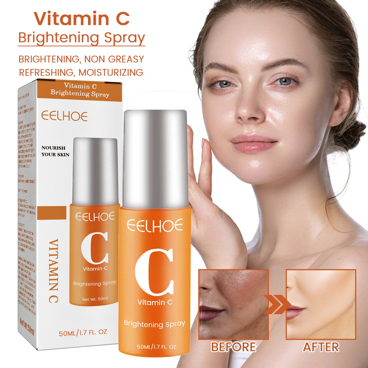 Vitamin C + Hyaluronic Acid Hydrating Facial Mist – Brightening & Moisturizing