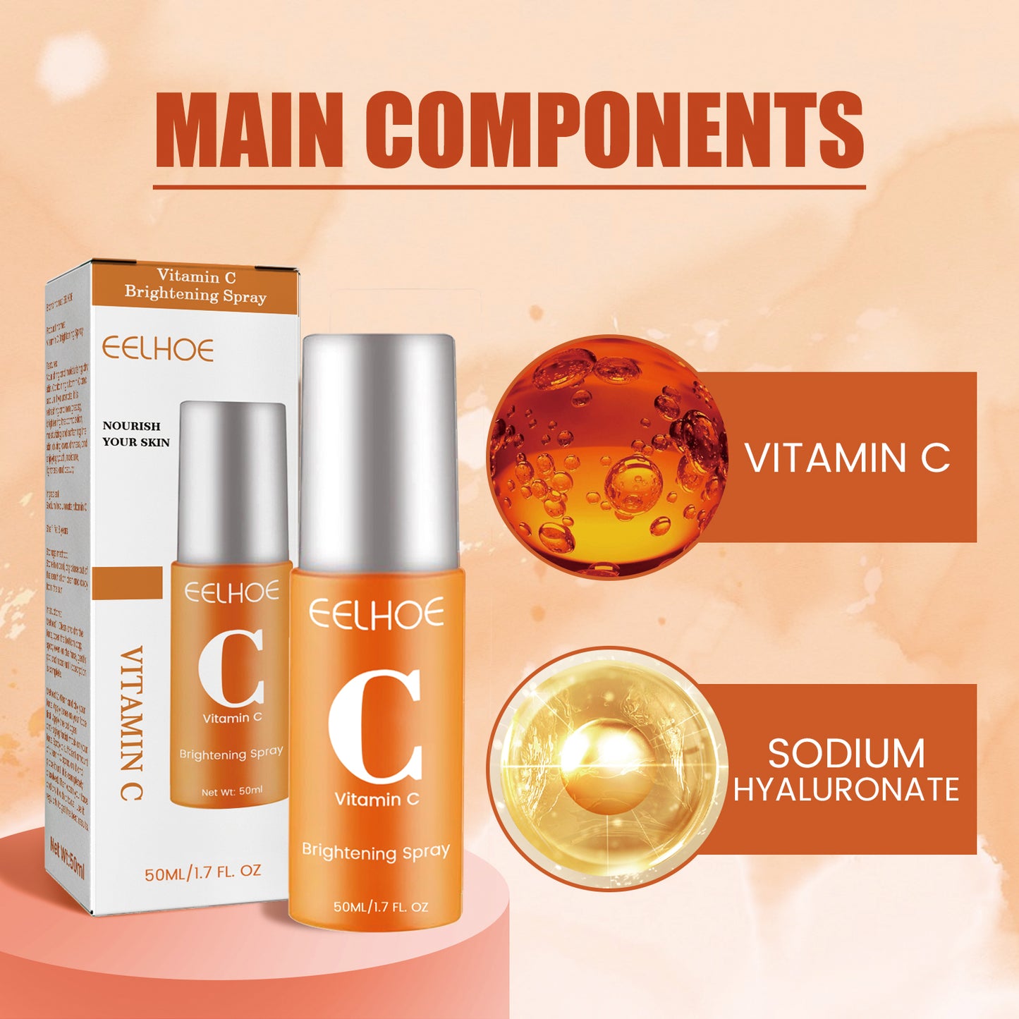 Vitamin C + Hyaluronic Acid Hydrating Facial Mist – Brightening & Moisturizing