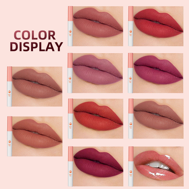 10-Color Velvet Matte Liquid Lipstick Set – Smudge-Proof, Long-Wear