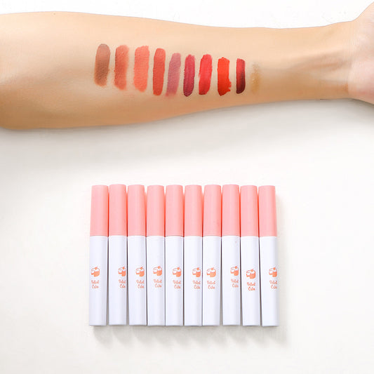 10-Color Velvet Matte Liquid Lipstick Set – Smudge-Proof, Long-Wear